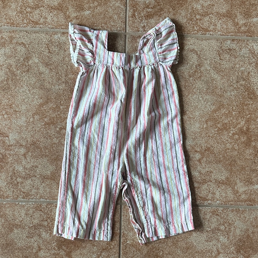 Old Navy Pink and White Striped Kids Romper
